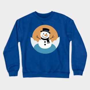 Cute little snowman wearing a top hat and scarf Crewneck Sweatshirt